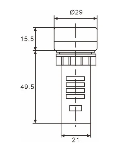 Indicador LED Rojo para montaje en panel - 2
