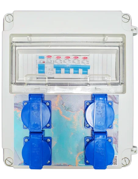 Cuadro Eléctrico con 4 Enchufes, Diferencial y Magnetotérmicos Precableado - 1