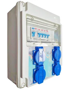 Cuadro Eléctrico con 4 Enchufes, Diferencial y Magnetotérmicos Precableado - 1 2