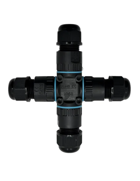 Conector De Cable Estanco Conexión Hembra Macho Con Forma X (Cruz) | 2 Pines 0.5-1.5mm² IP68 - 1