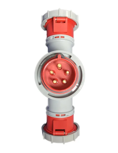 Adaptador industrial 32A 400V IP67 3P+N+T 1 clavija / 3 bases - 2