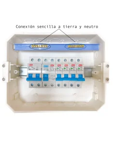Pack Cuadro Eléctrico 12 Módulos con 5 Interruptores Magnetotérmicos y Interruptor Diferencial - 1 2