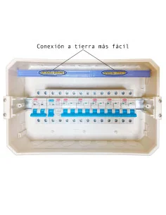 Pack Cuadro Eléctrico 18 Módulos con 6 Interruptores Magnetotérmicos y Interruptor Diferencial - 1 2