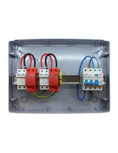 Cuadro Eléctrico Protección DC/AC, 2 String, 4x15A, Sobretensiones, IGA - 2