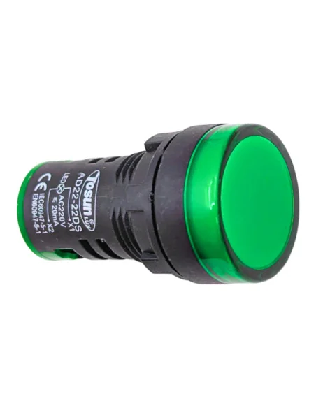 Indicador LED Verde para montaje en panel | 