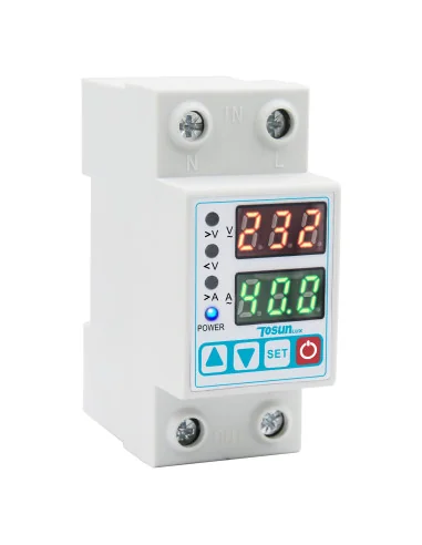 Protector Digital de Sobretensiones, Subtensiones y Sobrecarga Modular con Rearme Automático 2P 63A 230V | 