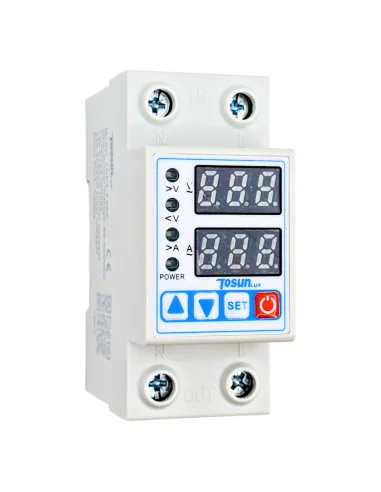 Protector Digital de Sobretensiones, Subtensiones y Sobrecarga Modular con Rearme Automático 2P 63A 230V | 