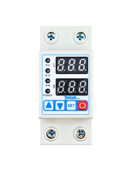 Protector Digital de Sobretensiones, Subtensiones y Sobrecarga Modular con Rearme Automático 2P 63A 230V | 