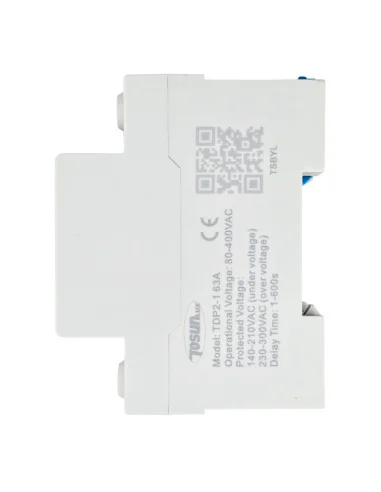 Protector Digital de Sobretensiones, Subtensiones y Sobrecarga Modular con Rearme Automático 2P 63A 230V | 