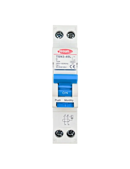 Interruptor Combinado RCBO (Diferencial + Magnetotérmico) 1P+N 6kA Curva C 30mA | 