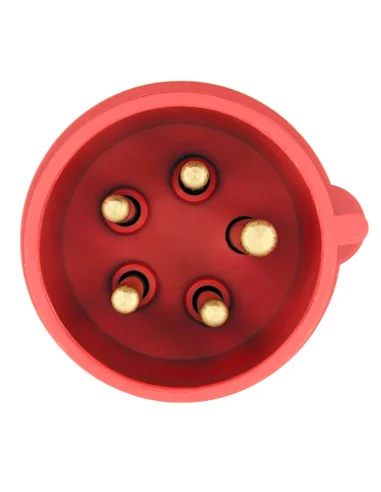 Conector Trifásico Enchufe Macho 4P+T Rojo | 