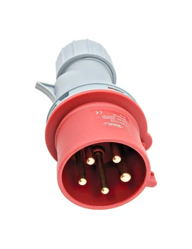Conector Trifásico Enchufe Macho 4P+T Rojo | 
