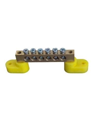 Bloque de Terminales Amarillo 125A 6 Cables - Tierra | 6931934237481