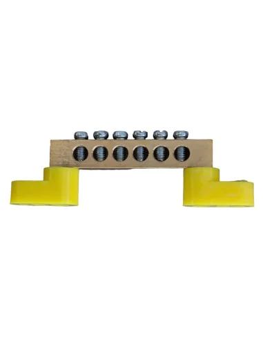 Bloque de Terminales Amarillo 125A 6 Cables - Tierra | 6931934237481