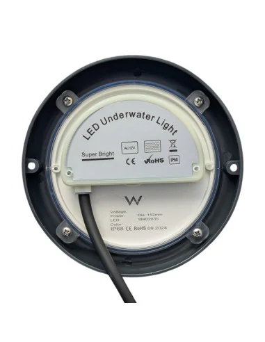 Foco Color Antracita para Piscina RGB 35W 12V AC Relleno EPOXY |