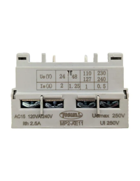 Contacto Auxiliar Frontal para Guardamotor AE11 NO+NC | 