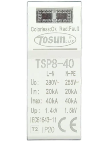 Módulo para protector de sobretensiones transitorias TSP8-40kA 1P+NPE 40kA AC | 6931934226799