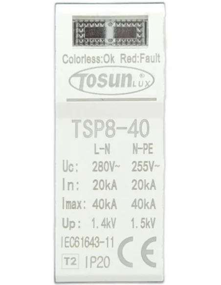 Módulo para protector de sobretensiones transitorias TSP8-40kA 1P+NPE 40kA AC | 6931934226799