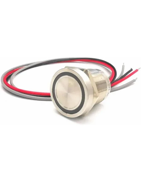 Pulsador Piezoeléctrico en Acero 316L diámetro 19mm con LED Azul de posición | 