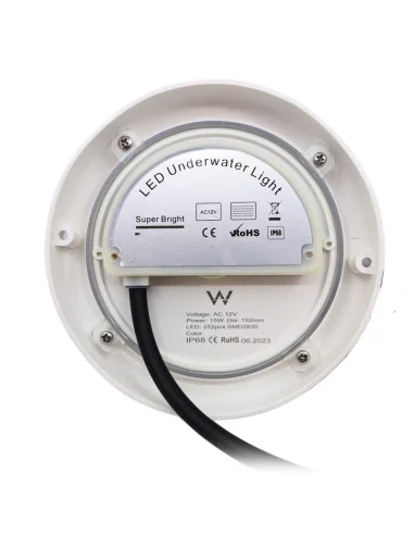 Foco LED RGB de 15CM de Diámetro 15W con Cable de 4 Hilos ABS | 