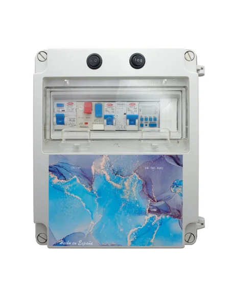 Cuadro Eléctrico Piscina | Fuente Alimentación 150W 12V/DC + Contactor Clorador | 0,5 a 2CV | 