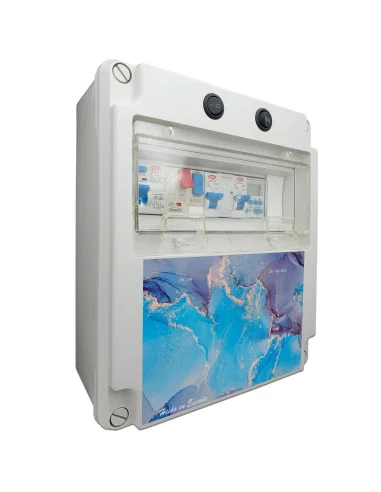 Cuadro Eléctrico Piscina | Fuente Alimentación 150W 12V/DC + Contactor Clorador | 0,5 a 2CV | 