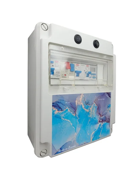 Cuadro Eléctrico Piscina | Fuente Alimentación 150W 12V/DC + Contactor Clorador | 0,5 a 2CV | 