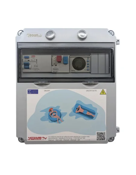 Cuadro Eléctrico para Piscina IP65 con Contactor Trifásico 1CV, Diferencial y Reloj WPC01T-1 | 8436602508866