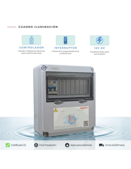 Cuadro eléctrico para iluminación de piscina 60W 12V DC IP65 WiFi WPC060LUXW | 8436612814476