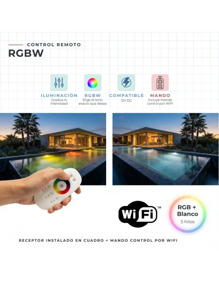 Cuadro eléctrico para iluminación de piscina 60W 12V DC IP65 WiFi WPC060LUXW | 8436612814476