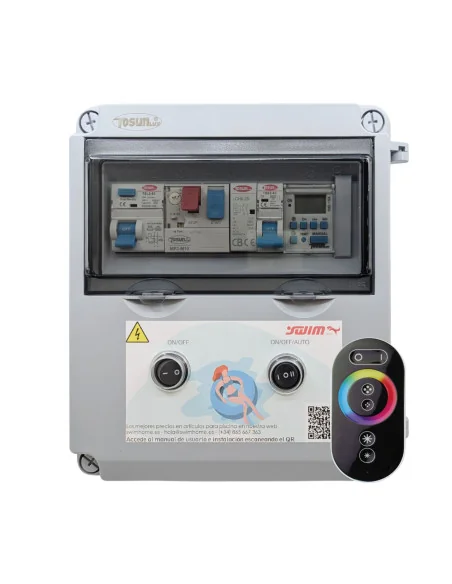 Cuadro eléctrico piscina 1CV Transformador 60W DC y Control RGB WPC060R-M-1 | 8436602509306