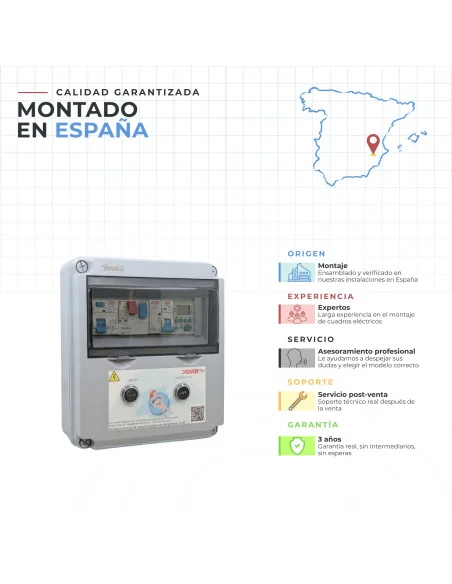 Cuadro eléctrico piscina 1CV Transformador 60W DC y Control RGB WPC060R-M-1 | 8436602509306