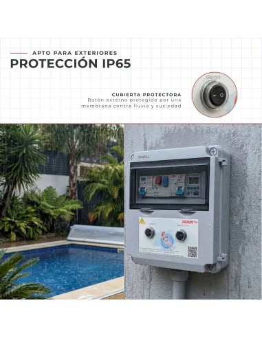 Cuadro eléctrico piscina 1CV Transformador 60W DC y Control RGB WPC060R-M-1 | 8436602509306