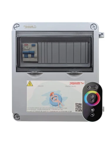 Cuadro eléctrico para iluminación de piscina WPCLUXR 150W 12V DC RGB IP65 con Diferencial WPC150LUXR | 8436602506459