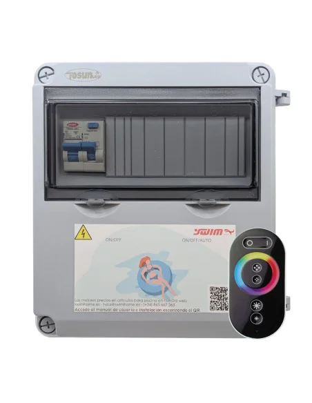 Cuadro eléctrico para iluminación de piscina WPCLUXR 150W 12V DC RGB IP65 con Diferencial WPC150LUXR | 8436602506459