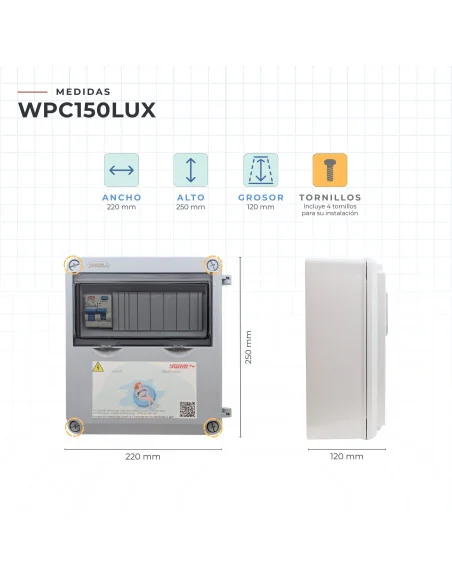 Cuadro eléctrico para iluminación de piscina WPCLUXR 150W 12V DC RGB IP65 con Diferencial WPC150LUXR | 8436602506459