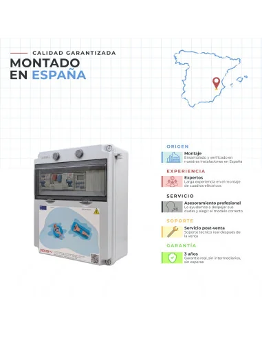 Cuadro Eléctrico Piscina Clorador | 1CV Contactor Transformador 150W Mando | 8436602509597