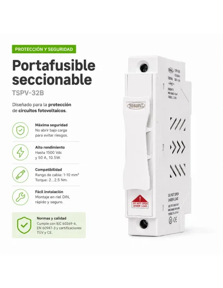 Portafusible Fotovoltaico TSPV-32B 1000V DC 32A | 6931934216301