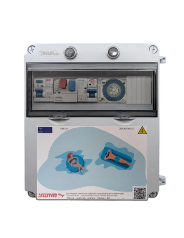 Cuadro eléctrico para piscina Bomba hasta 2 CV y Transf. 100W AC WPC100-M-2 | 8435588709564