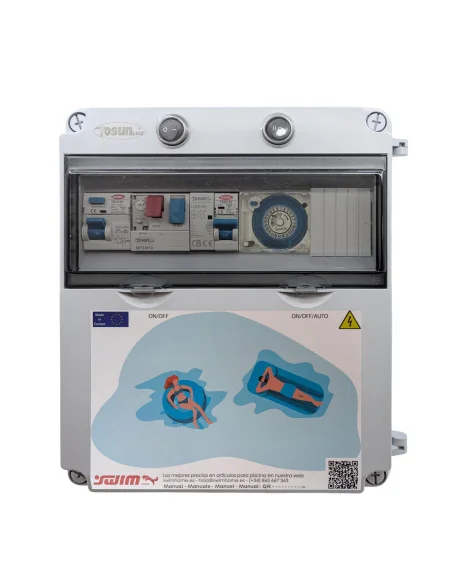 Cuadro eléctrico para piscina Bomba hasta 2 CV y Transf. 100W AC WPC100-M-2 | 8435588709564