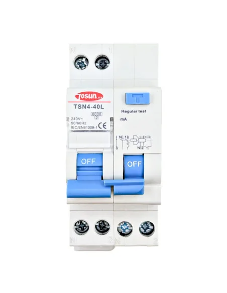 Disyuntor Diferencial RCBO TSN4-40L 1P+N 25A 30mA Clase AC 230V osun | 6940151006459