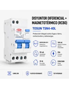 Disyuntor RCBO (Diferencial + Magnetotérmico) 1P+N 25A | Celectricos 2